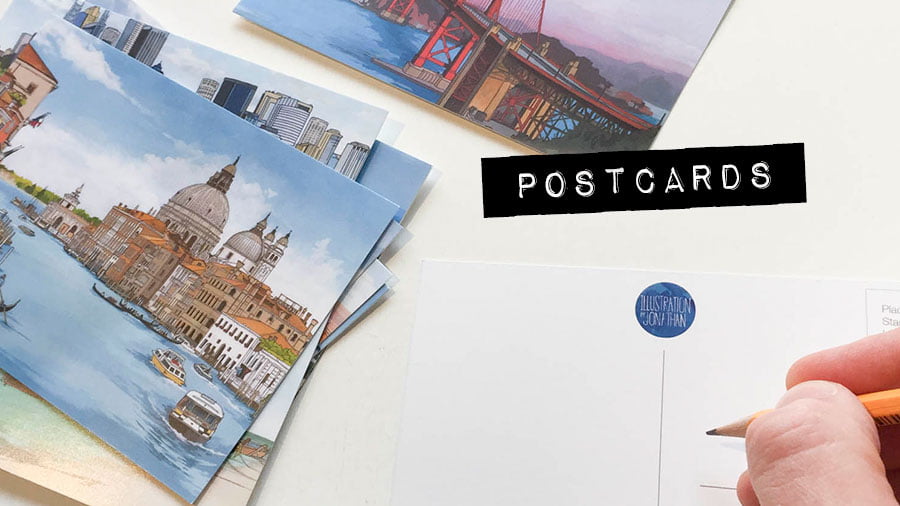 Postcards - Illustration by Jonathan Chapman
