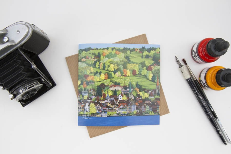 Old Town Zug Greeting Card