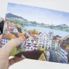 View Over Zug Greeting Card - Illustration by Jonathan Chapman