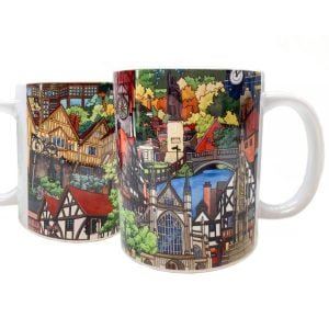 Winchester Collage Coffee Mug - Illustration by Jonathan