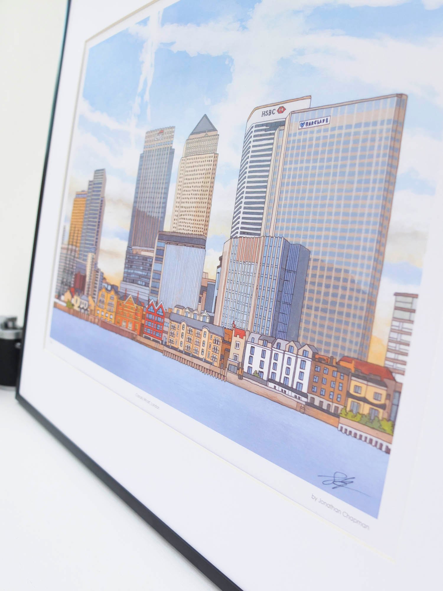 Canary Wharf Limited Edition Print Illustration by Jonathan Chapman