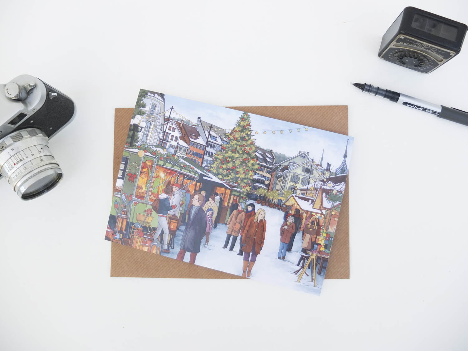 Christmas Market Zug Greeting Card