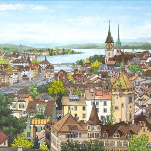 Zurich Rooftops - Illustration by Jonathan Chapman