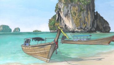 Railay Beach Thailand - Illustration by Jonathan Chapman