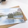 Spirit Island Rocky Mountains Greeting Card - Illustration by Jonathan Chapman