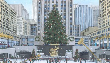 Rockefeller Christmas Tree - Illustration by Jonathan Chapman