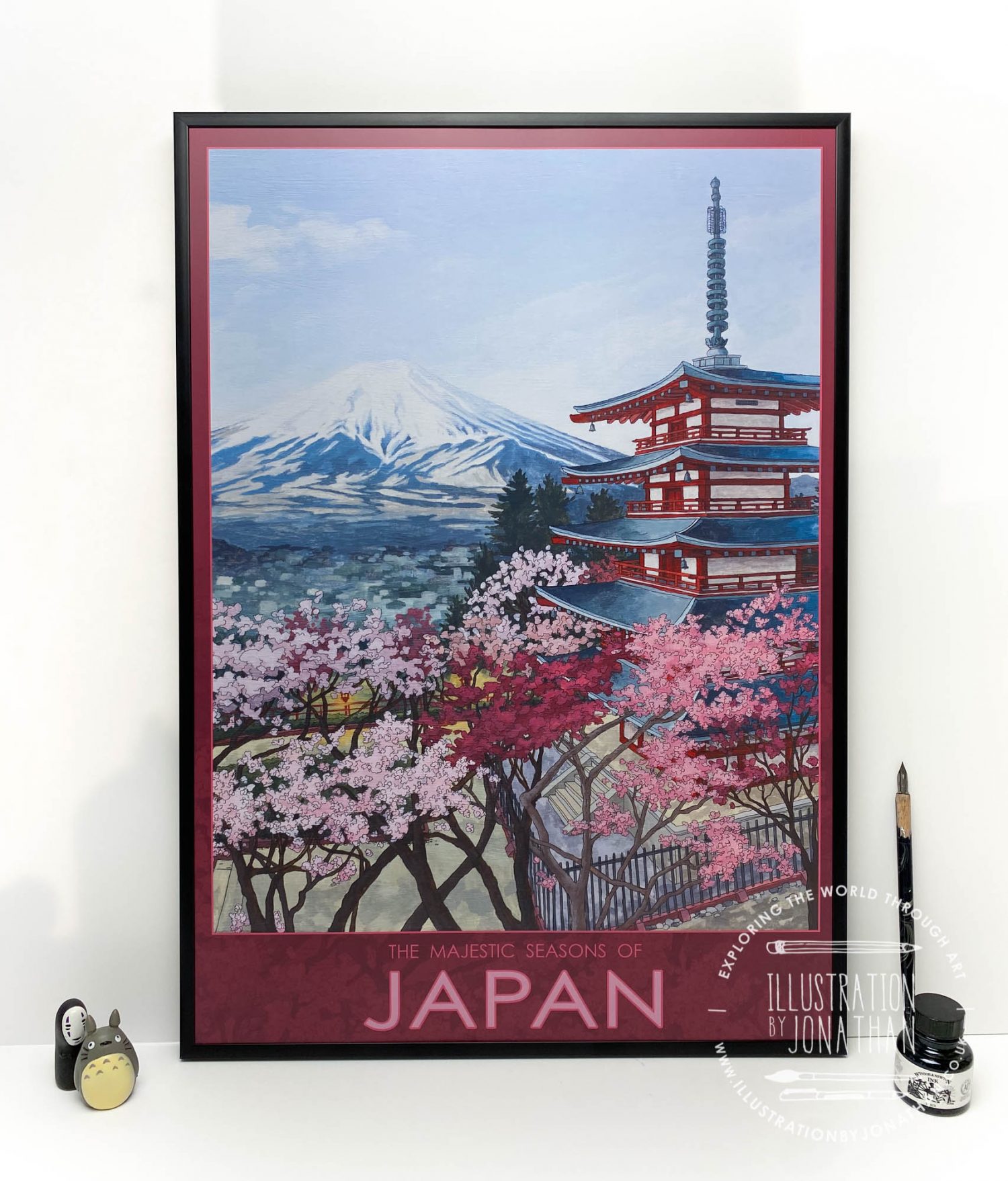 Majestic Seasons of Japan Travel Poster