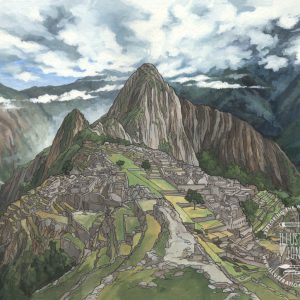 Machu Picchu Original Painting 2022 - Illustration by Jonathan Chapman